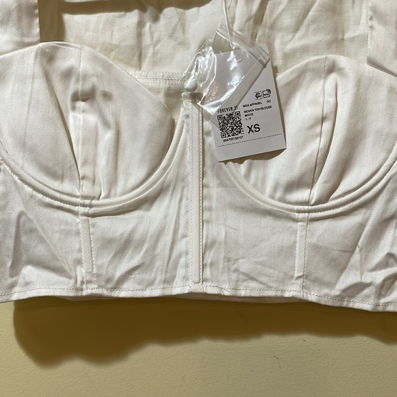 Womens New Forever 21 White Crop Top - Picture 5 of 7